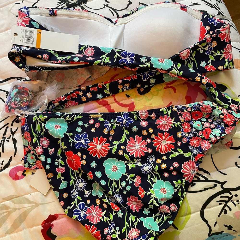 Free People Floral Bikini - Black, Red, Blue, Green